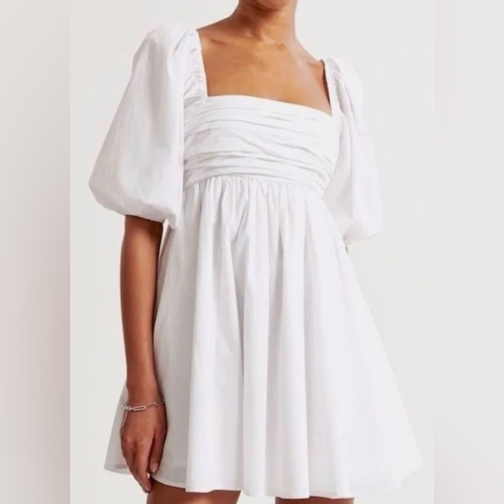 Abercrombie Emmerson Puff-Sleeve Square-Neck Dress